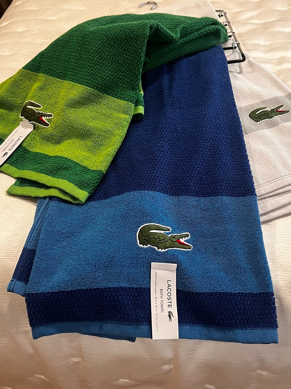 NWT LACOSTE Royal Blue Extra Large Bath or Beach towel